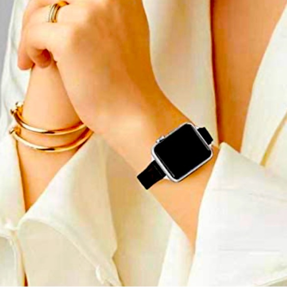Slim Black Leather Bands
